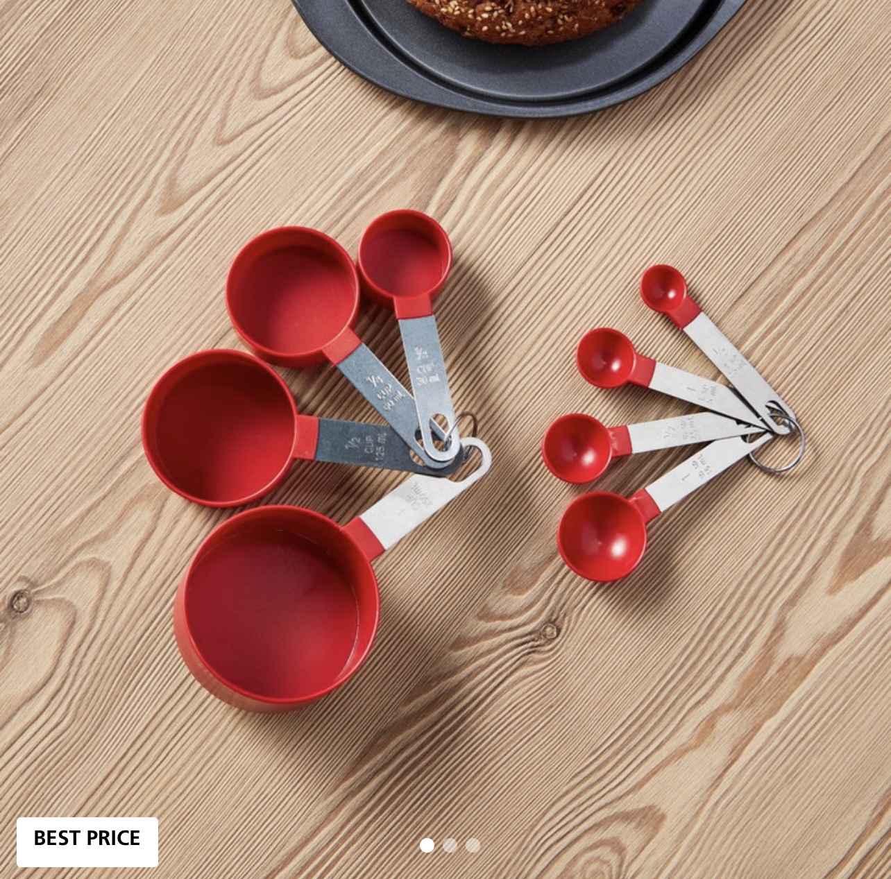 Betty Crocker Red MEASURING CUPS AND MEASURING SPOONS 8 PIECE SET - NEW